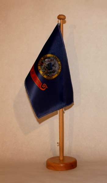 Tischflagge Idaho USA Bundesstaat US State 25x15 cm optional mit Holz- oder Chromständer Tischfahne