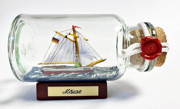 Möwe rundes Gewürzglas 0,25 Liter Buddelschiff Flaschenschiff