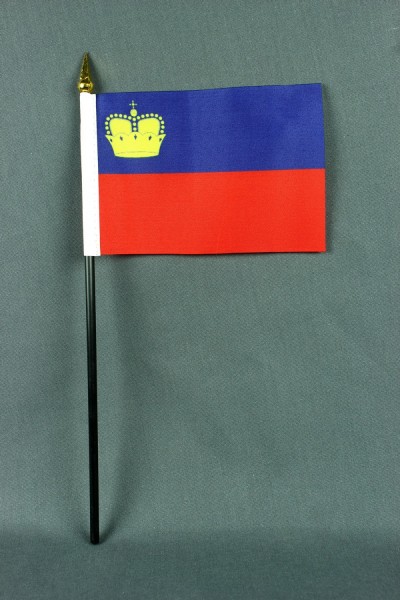 Kleine Tischflagge Liechtenstein 10x15 cm optional mit Tischfähnchenständer