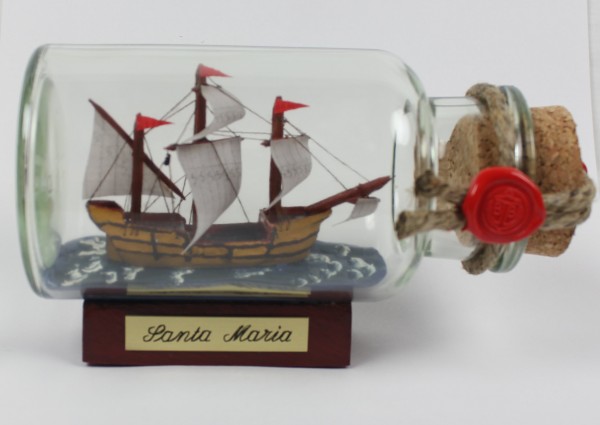 Santa Maria rundes Gewürzglas 0,25 Liter Buddelschiff Flaschenschiff