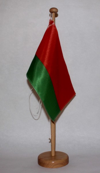 Tischflagge Weißrussland 25x15 cm optional mit Holz- oder Chromständer Tischfahne Tischfähnchen