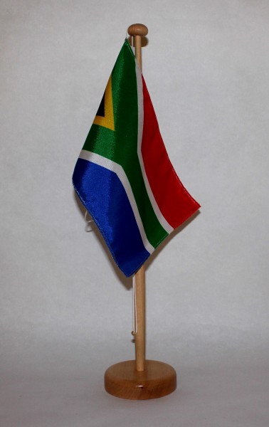 Tischflagge Süd Afrika Südafrika 25x15 cm optional mit Holz- oder Chromständer Tischfahne Tischfähnc