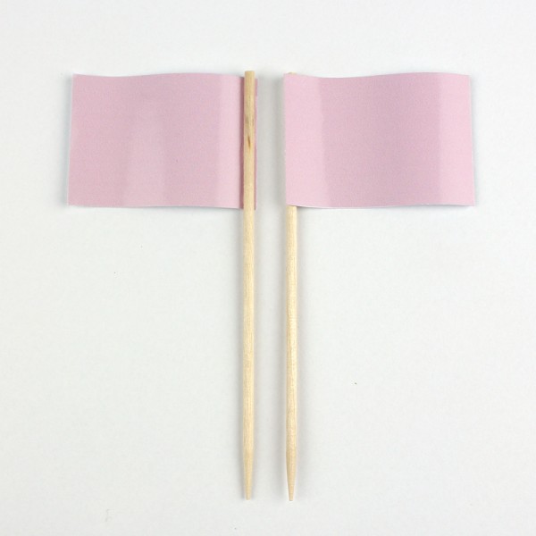 Party-Picker Flagge Uni Rosa Papierfähnchen in Spitzenqualität 25 oder 50 Stück Beutel