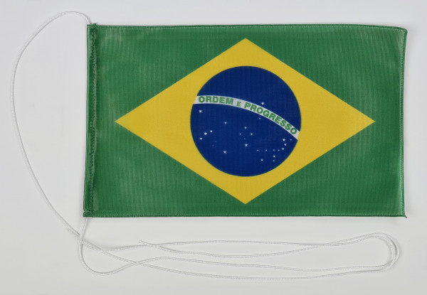 Tischflagge Brasilien 25x15 cm optional mit Holz- oder Chromständer Tischfahne Tischfähnchen