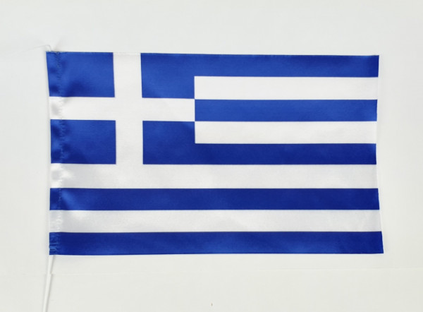 Tischflagge Griechenland 25x15 cm optional mit Holz- oder Chromständer Tischfahne Tischfähnchen