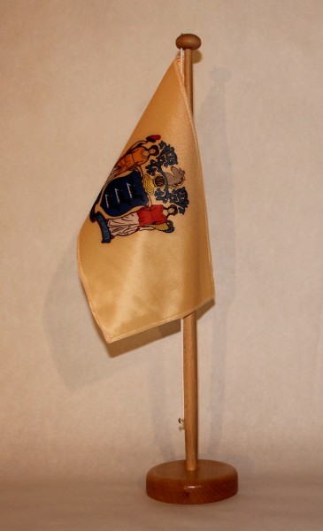 Tischflagge New Jersey USA Bundesstaat US State 25x15 cm optional mit Holz- oder Chromständer Tischf