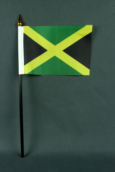 Kleine Tischflagge Jamaika 10x15 cm optional mit Tischfähnchenständer
