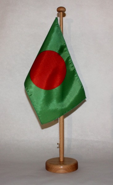Tischflagge Bangladesh 25x15 cm optional mit Holz- oder Chromständer Tischfahne Tischfähnchen