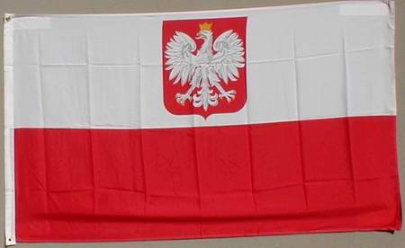 Flagge Fahne : Polen mit Adler Wappen Polenflagge Adlerwappen