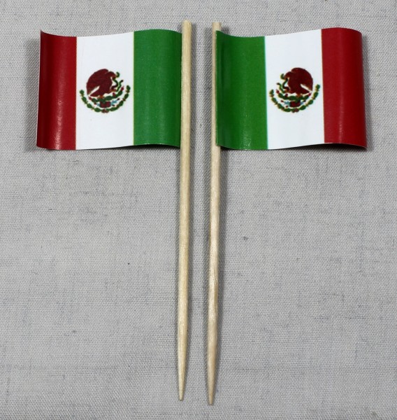 Party-Picker Flagge Mexiko Papierfähnchen in Spitzenqualität 50 Stück Beutel