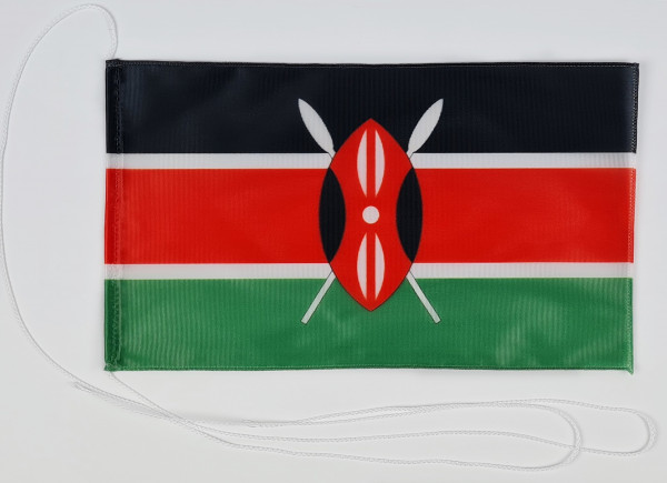 Tischflagge Kenia 25x15 cm optional mit Holz- oder Chromständer Tischfahne Tischfähnchen