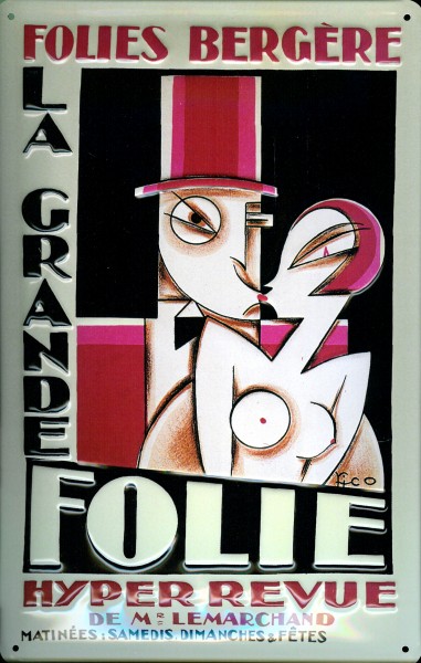 Blechschild Folies Bergere Revue Paris Schild Nostalgieschild