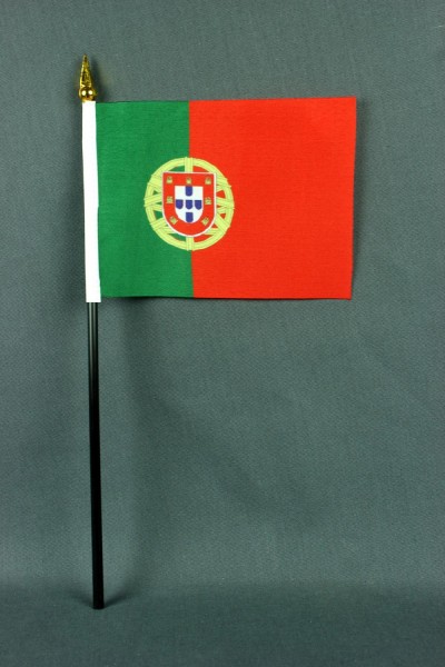 Kleine Tischflagge Portugal 10x15 cm optional mit Tischfähnchenständer