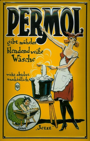 Blechschild Permol Waschpulver Schild retro Werbeschild Nostalgieschild