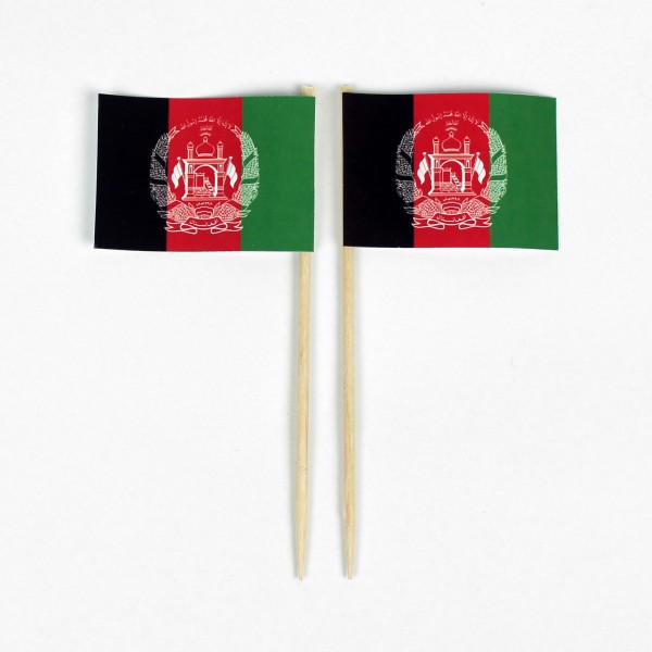 Party-Picker Flagge Afghanistan Papierfähnchen in Spitzenqualität 50 Stück Beutel
