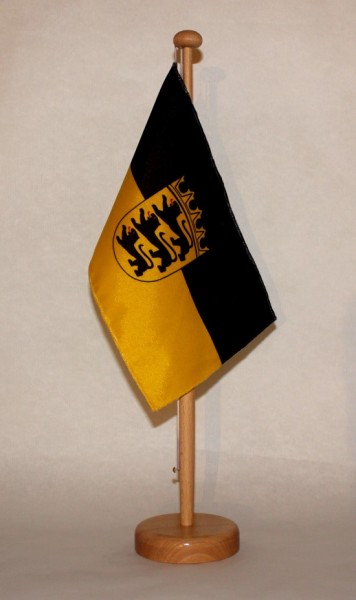 Tischflagge Baden Württemberg 25x15 cm optional mit Holz- oder Chromständer Tischfahne Tischfähnchen