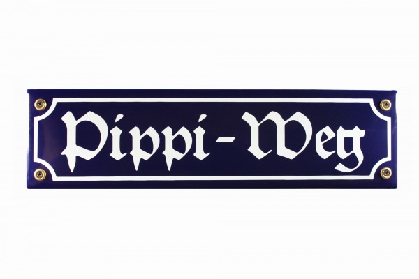 Strassenschild Pippi - Weg 30x8 cm Email Strassen Schild Biergarten Emaille