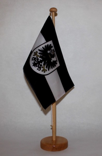 Tischflagge Westpreussen West Preußen 25x15 cm optional mit Holz- oder Chromständer Tischfahne Tisch