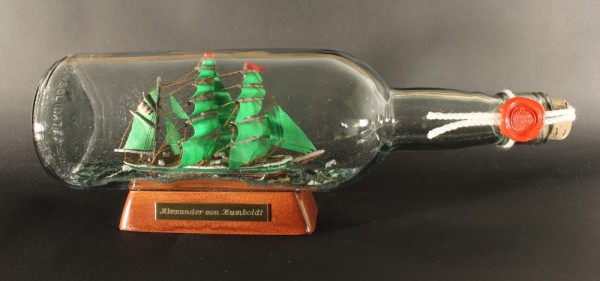 Alexander von Humboldt 700 ml runde Flasche Buddelschiff Flaschenschiff