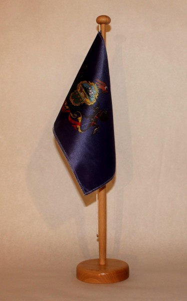Tischflagge Pennsylvania USA Bundesstaat US State 25x15 cm optional mit Holz- oder Chromständer Tisc