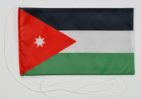 Tischflagge Jordanien 25x15 cm optional mit Holz- oder Chromständer Tischfahne Tischfähnchen