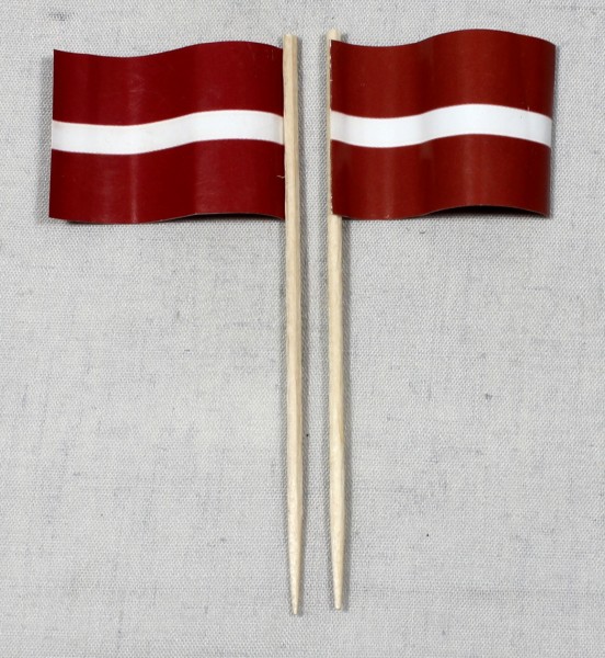 Party-Picker Flagge Lettland Papierfähnchen in Spitzenqualität 50 Stück Beutel