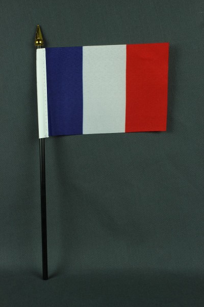 Kleine Tischflagge Frankreich 10x15 cm optional mit Tischfähnchenständer