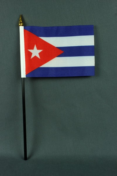 Kleine Tischflagge Kuba 10x15 cm optional mit Tischfähnchenständer