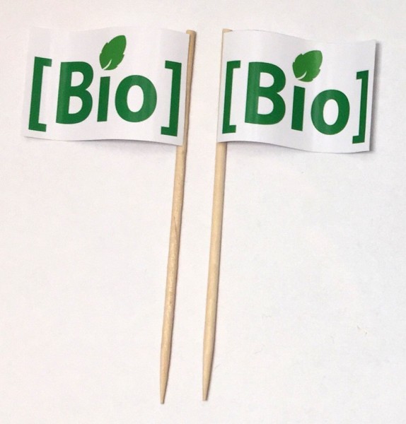 Party-Picker Flagge Bio Blatt grün Papierfähnchen in Spitzenqualität 50 Stück Beutel