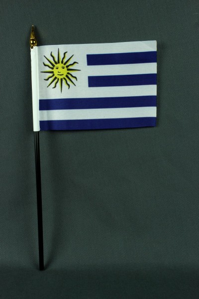 Kleine Tischflagge Uruguay 10x15 cm optional mit Tischfähnchenständer