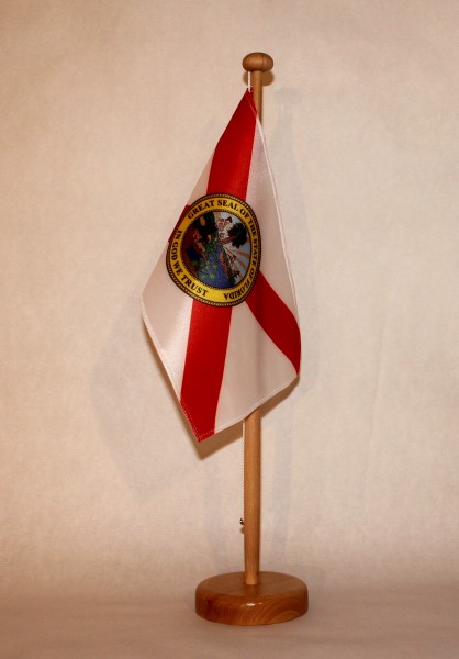 Tischflagge Florida USA Bundesstaat US State 25x15 cm optional mit Holz- oder Chromständer Tischfahn