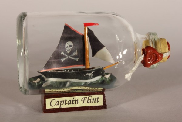 Piratenschiff CAPTAIN FLINT Mini Buddelschiff 50 ml ca. 7,2 x 4,5 cm Flaschenschiff