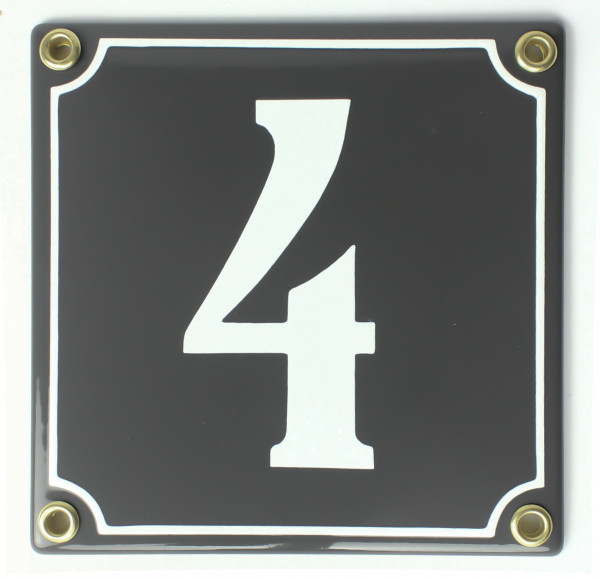 Hausnummernschild Emaille 12 x 12 cm 1-stellig zum selbst gestalten freie Farbauswahl quadratisch