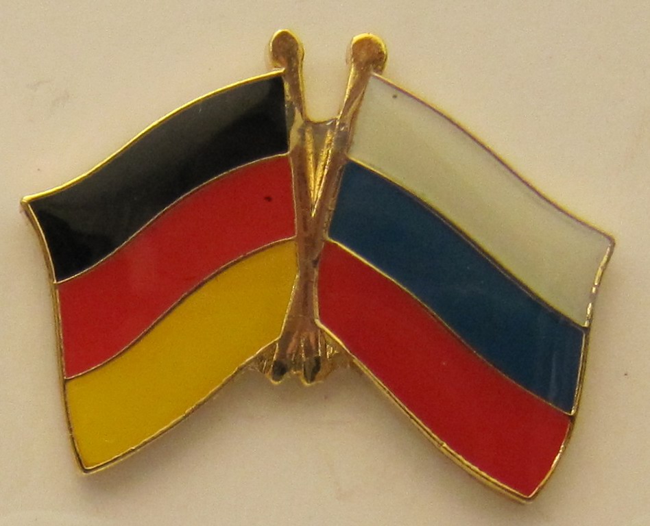 Freundschaftspin Deutschland Russland Anstecker Anstecknadel Fahne Doppel Pin 