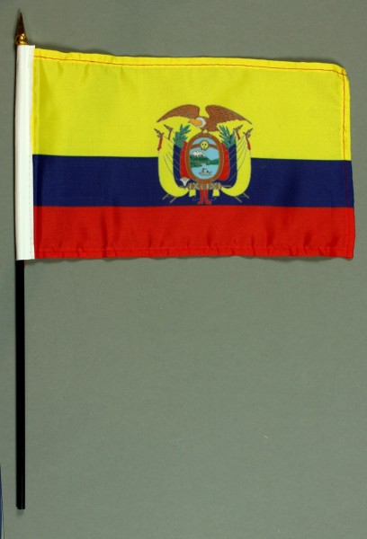 Tischflagge Ecuador 15x25 cm BASIC optional mit Tischflaggenständer