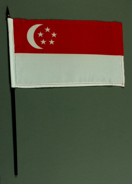 Tischflagge Singapur 25x15 cm BASIC optional mit Tischflaggenständer