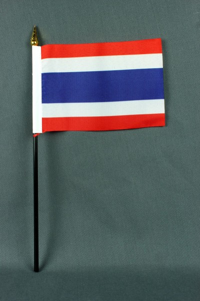 Kleine Tischflagge Thailand 10x15 cm optional mit Tischfähnchenständer