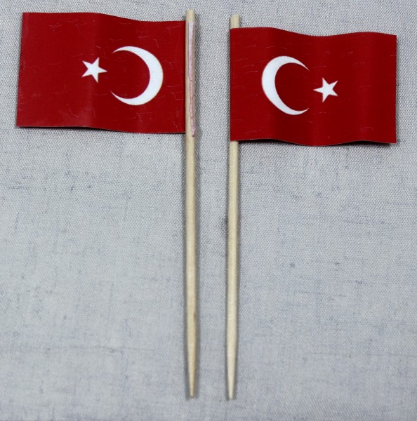Party-Picker Flagge Türkei Papierfähnchen in Spitzenqualität 50 Stück Beutel