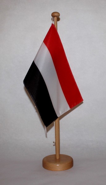 Tischflagge Jemen 25x15 cm optional mit Holz- oder Chromständer Tischfahne Tischfähnchen