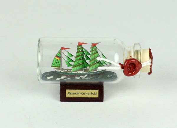 Alexander von Humboldt Mini Buddelschiff 10 ml 5x2 cm Flaschenschiff
