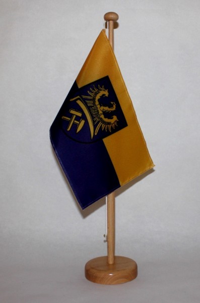 Tischflagge Oberschlesien 25x15 cm optional mit Holz- oder Chromständer Tischfahne Tischfähnchen