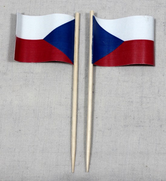 Party-Picker Flagge Tschechien Papierfähnchen in Spitzenqualität 50 Stück Beutel