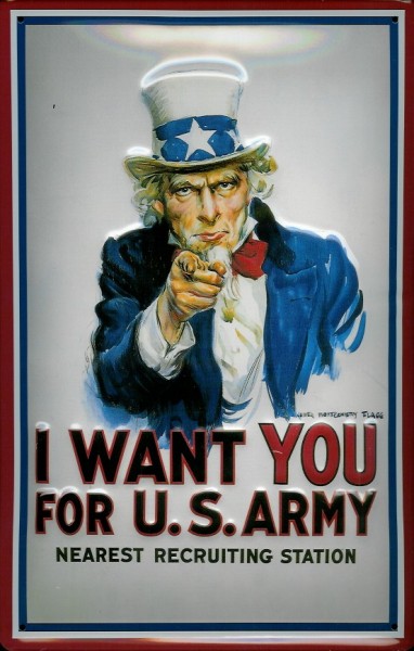Blechschild Nostalgieschild I want you for US Army Uncle Sam USA