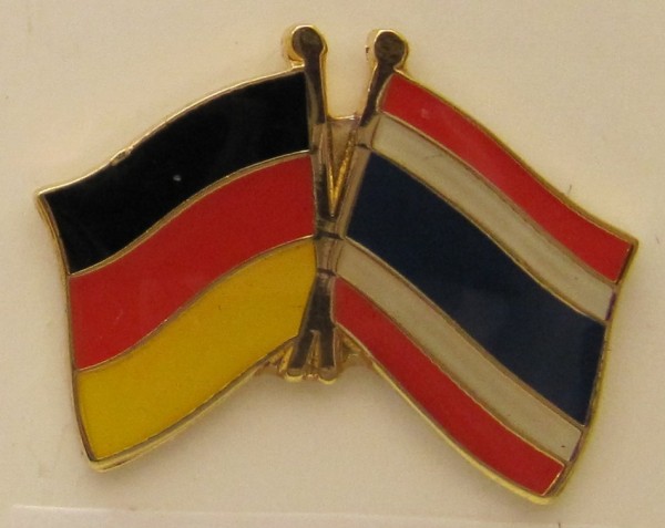 Thailand / Deutschland Freundschafts Pin Anstecker Flagge Fahne Nationalflagge