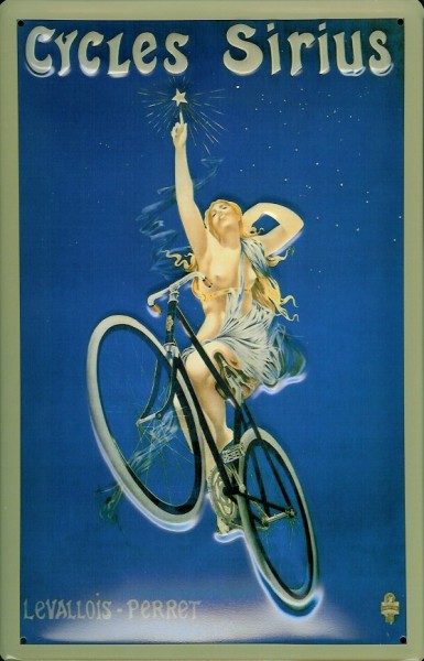 Blechschild Cycles Sirius Fahrrad Frau Schild Nostalgieschild