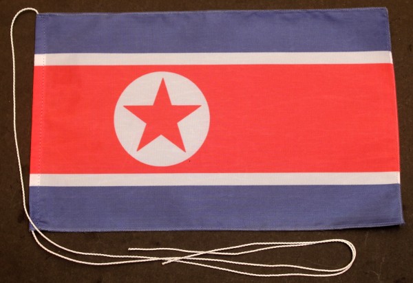 Tischflagge Nord Korea Nordkorea 25x15 cm optional mit Holz- oder Chromständer Tischfahne Tischfähnc