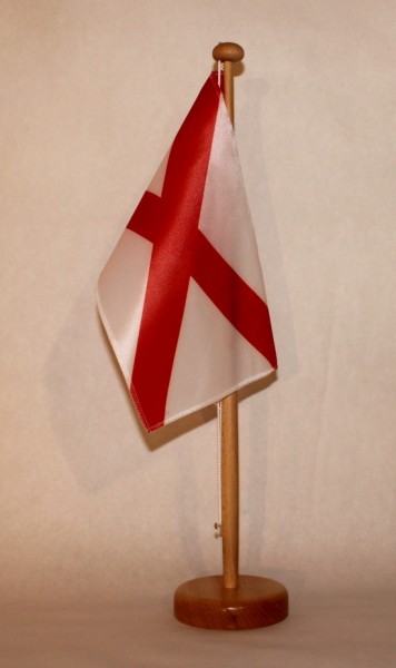 Tischflagge Alabama USA Bundesstaat US State 25x15 cm optional mit Holz- oder Chromständer Tischfahn