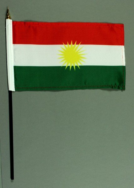 Tischflagge Kurdistan 15x25 cm BASIC optional mit Tischflaggenständer