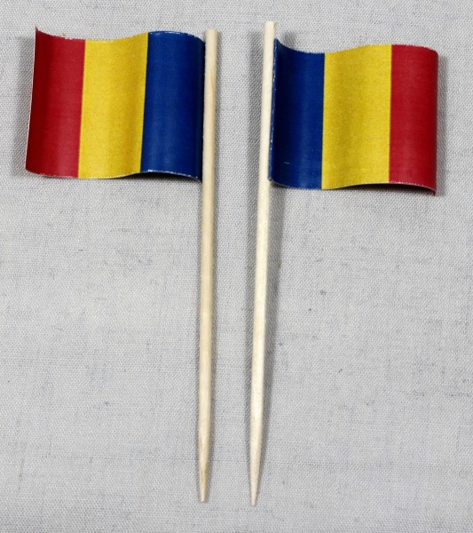 Party-Picker Flagge Rumänien Papierfähnchen in Spitzenqualität 50 Stück Beutel