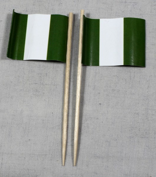 Party-Picker Flagge Nigeria Papierfähnchen in Spitzenqualität 50 Stück Beutel